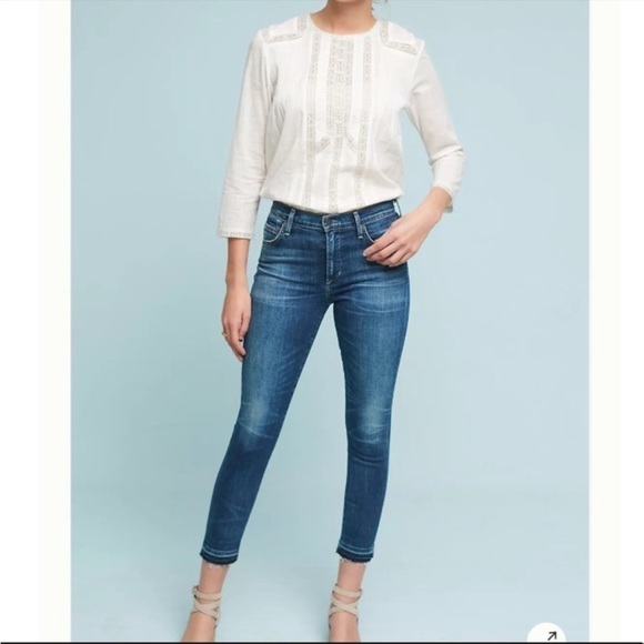 COH Citizens of Humanity Rocket Crop High Rise Skinny Jeans Size 25 released hem - Picture 3 of 14